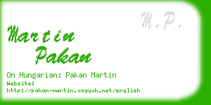 martin pakan business card